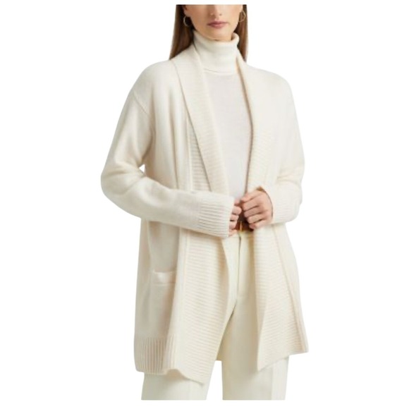 Lauren Ralph Lauren Sweaters - LAUREN RALPH LAUREN NWT Cashmere Cream Knit Shawl Collar Cardigan Sweater SZ XL